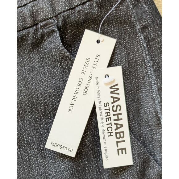 NEW Larry Levine Jeans 14 Black Gray High Rise Straight Stretch Dressy Career - Picture 9 of 10